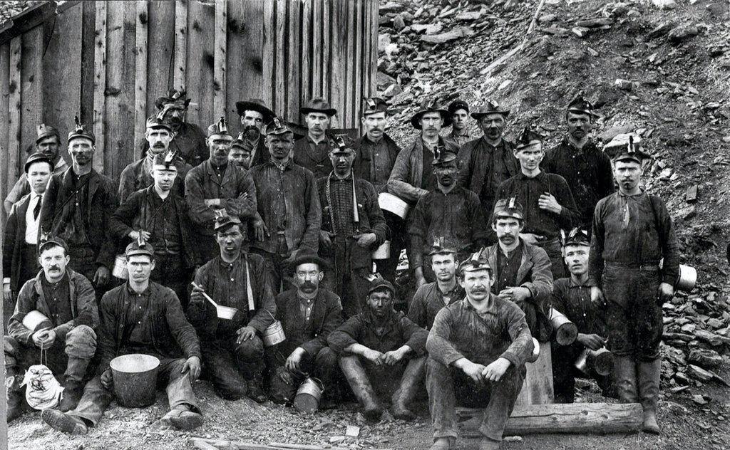 Photograph of Pittsburgh coal miners. Dated 1900